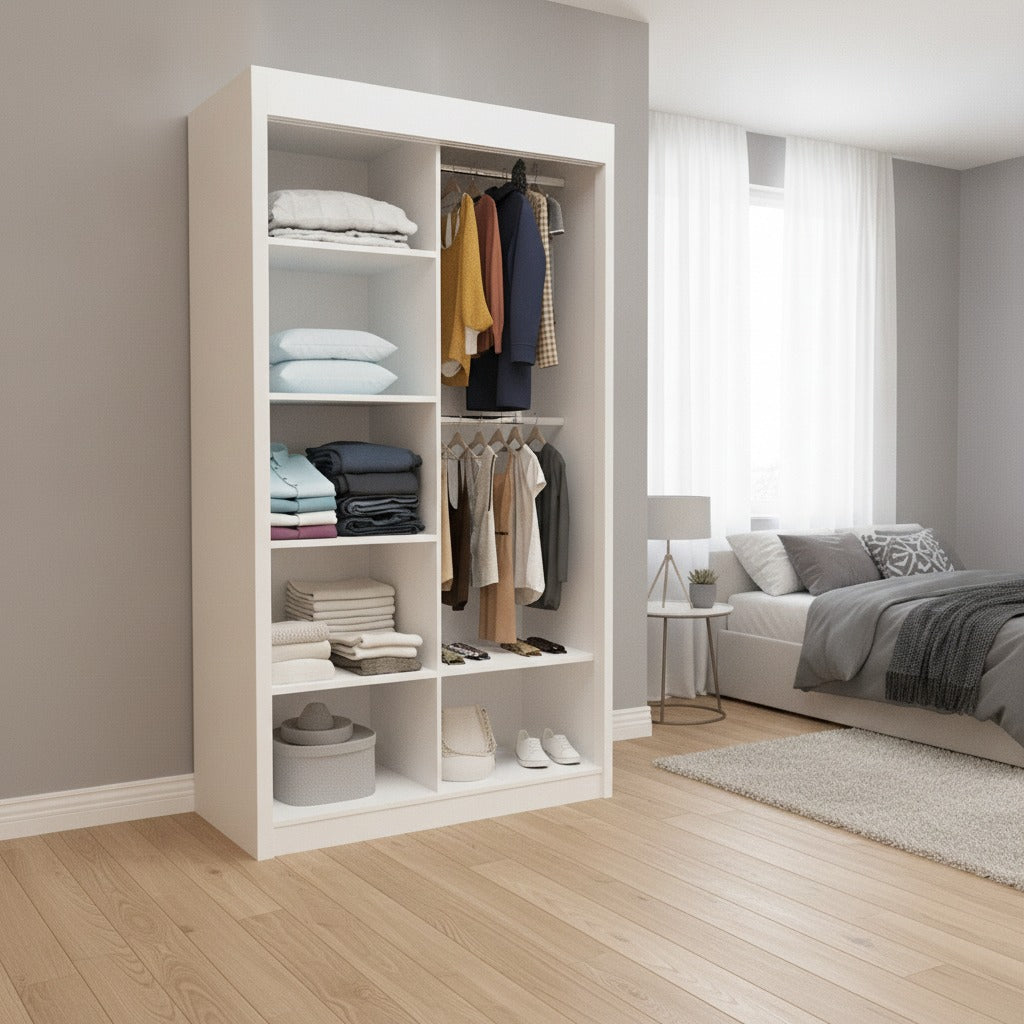 120 cm Milan Full Mirror Sliding Door Wardrobe