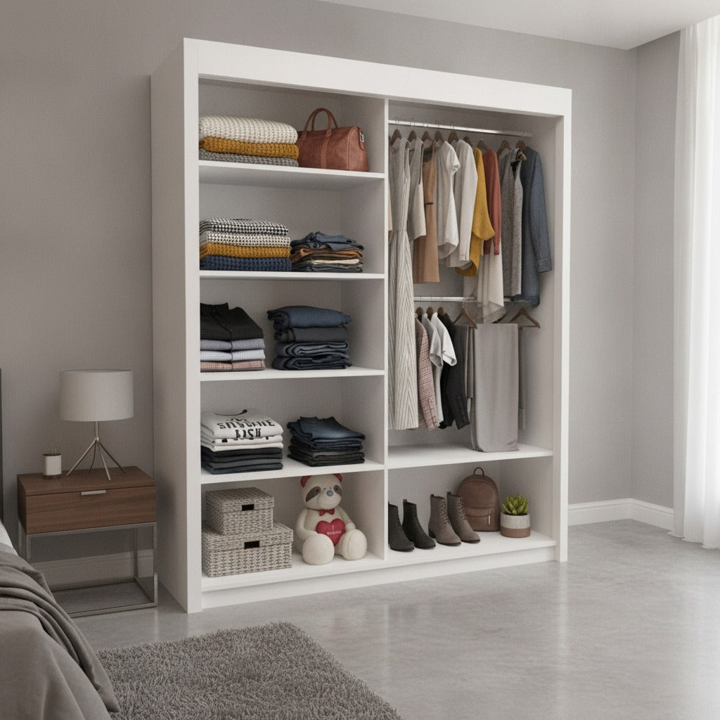 180 cm Milan Full Mirror Sliding Door Wardrobe