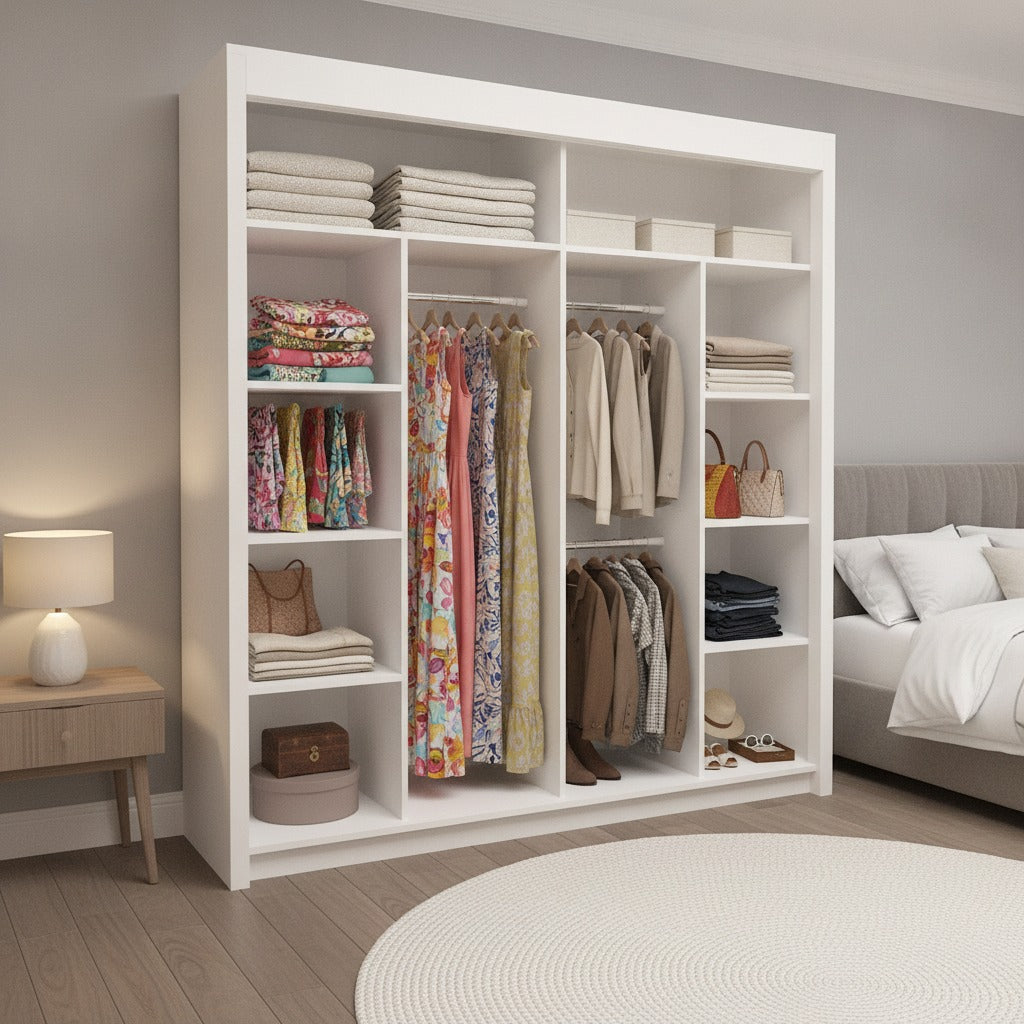 203 cm Milan Full Mirror Sliding Door Wardrobe