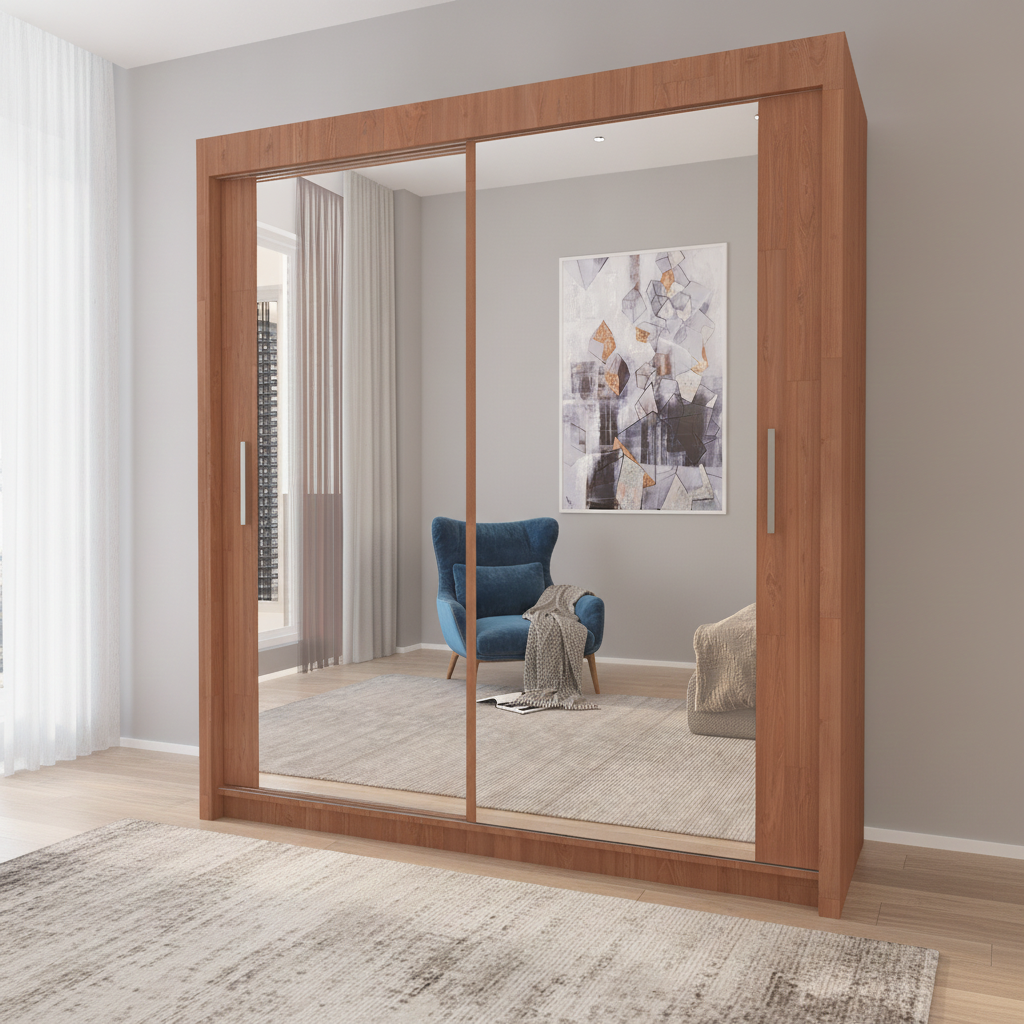 150 cm Milan Full Mirror Sliding Door Wardrobe