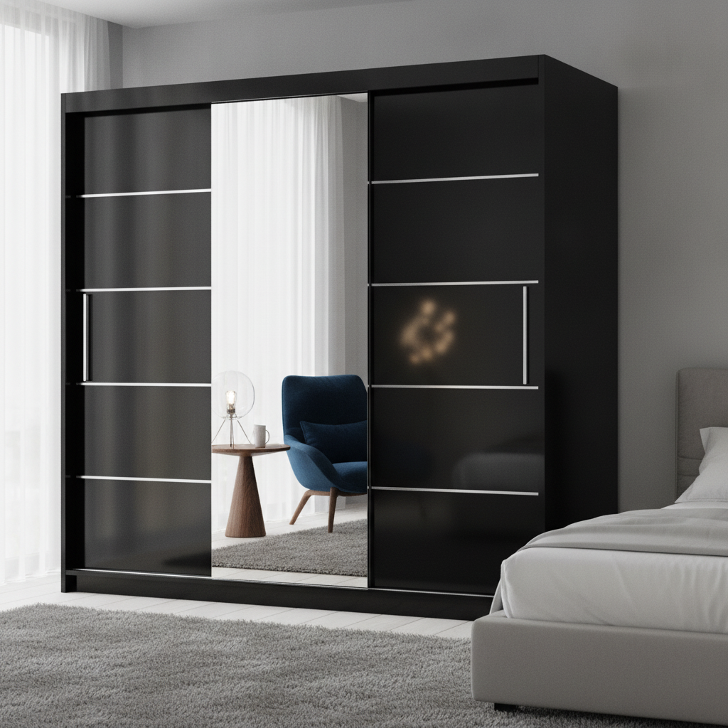 Sliding Mirror Door Wardrobe - 250 cm Lyon