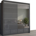 Flavia 2-Door High Gloss Sliding Wardrobe 203 cm